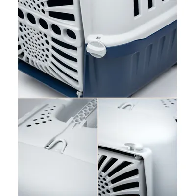 lionto Katzentransportbox aus Kunststoff mit Tragegriff