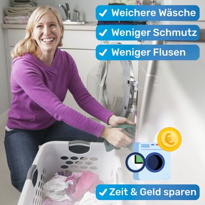 BluePet 8x Wäschebälle, Fusselbälle für die Waschmaschine, Trocknerbälle