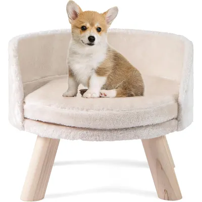 GIANTEX Erhöhtes Tierbett Kiefer, Belastbar Bis 30Kg 42×42×33cm GIANTEX Erhöhtes Tierbett Kiefer, Belastbar Bis 30Kg 42×42×33cm