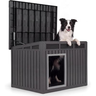 GIANTEX Niches Chien Extérieure,étanche,Toit ouvrant, Aération, évacuation.