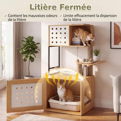 GIANTEX Arbre Chat 117 cm, Litière Cachée, Plateforme, Hamac,Poteaux Sisal. GIANTEX Arbre Chat 117 cm, Litière Cachée, Plateforme, Hamac,Poteaux Sisal.