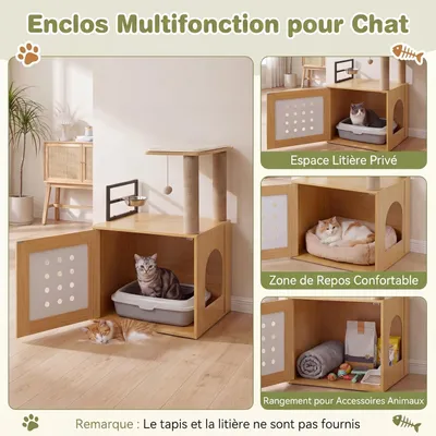 GIANTEX Arbre Chat 117 cm, Litière Cachée, Plateforme, Hamac,Poteaux Sisal. GIANTEX Arbre Chat 117 cm, Litière Cachée, Plateforme, Hamac,Poteaux Sisal.
