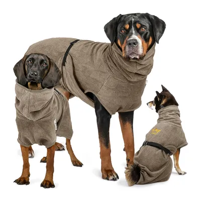 Rudelkönig Hundebademantel aus Baumwolle verstellbar