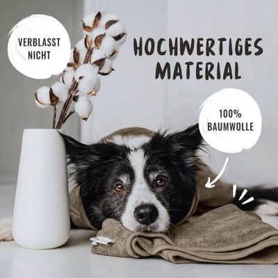 Rudelkönig Hundebademantel aus Baumwolle verstellbar