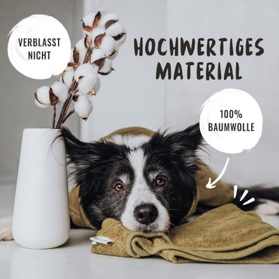 Rudelkönig Hundebademantel aus Baumwolle verstellbar