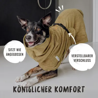 Rudelkönig Hundebademantel aus Baumwolle verstellbar Rudelkönig Hundebademantel aus Baumwolle verstellbar
