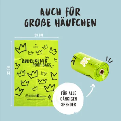 Rudelkönig Kotbeutel für Hunde, nachhaltige Hundekotbeutel Rudelkönig Kotbeutel für Hunde, nachhaltige Hundekotbeutel