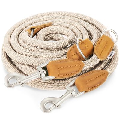Rudelkönig Hundeleine Emma mit Lederdetails aus Kletterseil