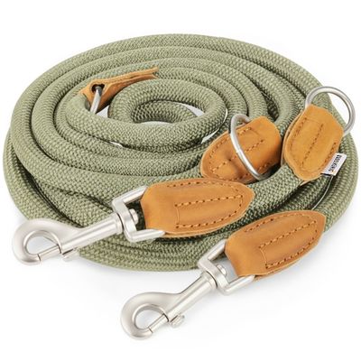 Rudelkönig Hundeleine Emma mit Lederdetails aus Kletterseil
