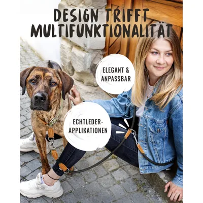 Rudelkönig Hundeleine Emma mit Lederdetails aus Kletterseil Rudelkönig Hundeleine Emma mit Lederdetails aus Kletterseil