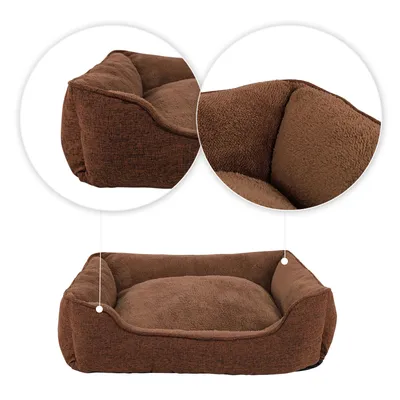 lionto lit pour chat en peluche avec housse lavable et entrée basse lionto lit pour chat en peluche avec housse lavable et entrée basse