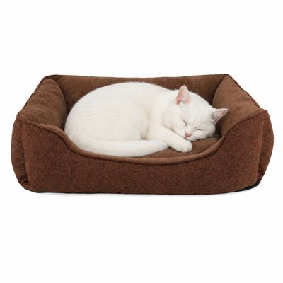 lionto panier pour chat avec coussin réversible et entrée basse