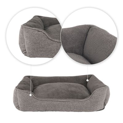 lionto lit pour chat en peluche avec housse lavable et entrée basse