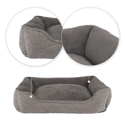 lionto lit pour chat en peluche avec housse lavable et entrée basse lionto lit pour chat en peluche avec housse lavable et entrée basse