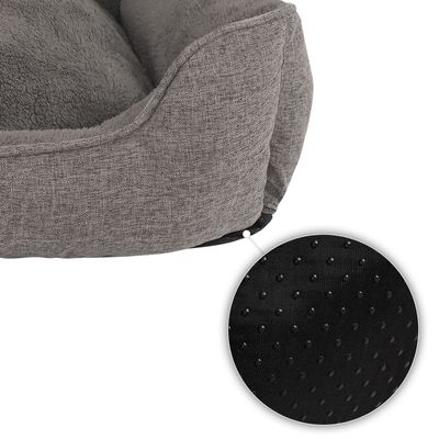 lionto lit pour chat en peluche avec housse lavable et entrée basse