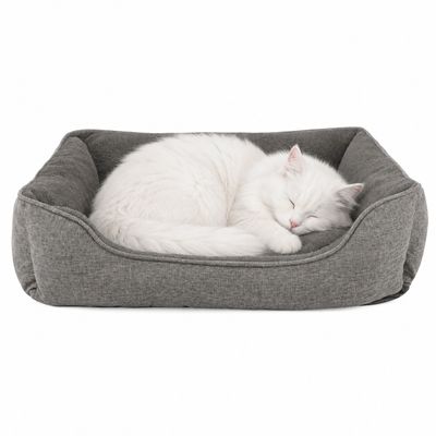 lionto panier pour chat avec coussin réversible et entrée basse