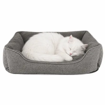 lionto lit pour chat en peluche avec housse lavable et entrée basse lionto lit pour chat en peluche avec housse lavable et entrée basse