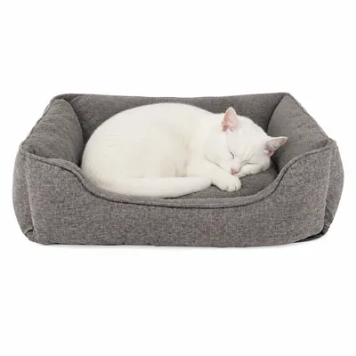 lionto lit pour chat en peluche avec housse lavable et entrée basse lionto lit pour chat en peluche avec housse lavable et entrée basse