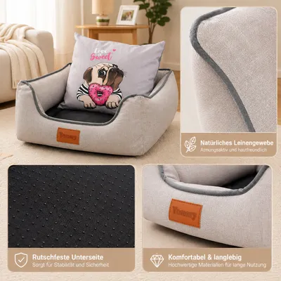 Yommy – Hundebett – Sommerleinen