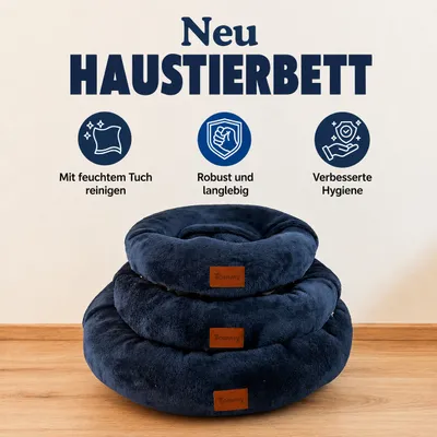 Yommy Rundes Haustierbett – Weiches und Gemütliches Bett für Katzen und Kle Yommy Rundes Haustierbett – Weiches und Gemütliches Bett für Katzen und Kle