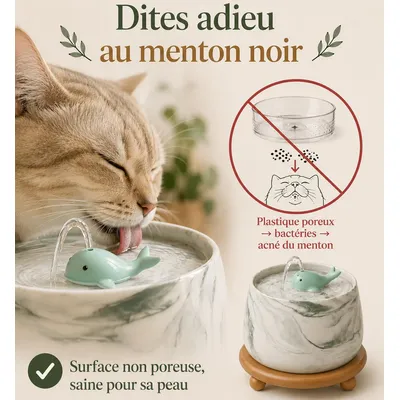 COSYFUR Fontaine à Eau Chat Céramique 1,8 L - Pompe Silencieuse 25 dB COSYFUR Fontaine à Eau Chat Céramique 1,8 L - Pompe Silencieuse 25 dB