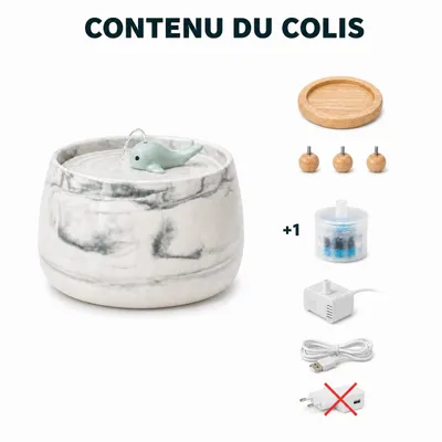 COSYFUR Fontaine à Eau Chat Céramique 1,8 L - Pompe Silencieuse 25 dB COSYFUR Fontaine à Eau Chat Céramique 1,8 L - Pompe Silencieuse 25 dB