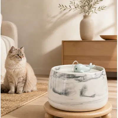 COSYFUR Fontaine à Eau Chat Céramique 1,8 L - Pompe Silencieuse 25 dB COSYFUR Fontaine à Eau Chat Céramique 1,8 L - Pompe Silencieuse 25 dB