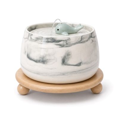 COSYFUR Fontaine à Eau Chat Céramique 1,8 L - Pompe Silencieuse 25 dB