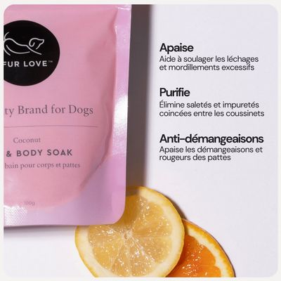 Fur Love Poudre de bain apaisante pour pattes irritées