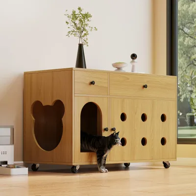 Zatte Katzentoiletten-Schrank geruchsisoliert, Ablassplatte 100x45x66 Zatte Katzentoiletten-Schrank geruchsisoliert, Ablassplatte 100x45x66