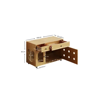 Zatte Katzentoiletten-Schrank geruchsisoliert, Ablassplatte 100x45x66 Zatte Katzentoiletten-Schrank geruchsisoliert, Ablassplatte 100x45x66