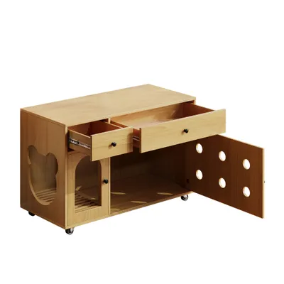 Zatte Katzentoiletten-Schrank geruchsisoliert, Ablassplatte 100x45x66 Zatte Katzentoiletten-Schrank geruchsisoliert, Ablassplatte 100x45x66
