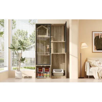 Zatte Villa chat verre 4 niv. hiver, griffoir 90x50x160 cm Zatte Villa chat verre 4 niv. hiver, griffoir 90x50x160 cm