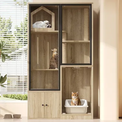Zatte Villa chat verre 4 niv. hiver, griffoir 90x50x160 cm Zatte Villa chat verre 4 niv. hiver, griffoir 90x50x160 cm