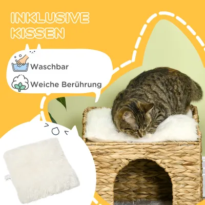 Zatte Cachot chat rotin 2 niv., coussin, 5 kg, marron Zatte Cachot chat rotin 2 niv., coussin, 5 kg, marron