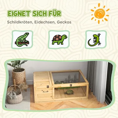 Zatte Schildkrötenhaus Holz, aufklappbar, 91x60x32 cm, Gelb