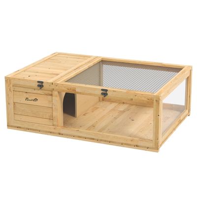 Zatte Schildkrötenhaus Holz, aufklappbar, 91x60x32 cm, Gelb