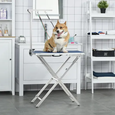 Zatte Fellpflege-Arm klappbar, Klemme, für mittelgroße Hunde Zatte Fellpflege-Arm klappbar, Klemme, für mittelgroße Hunde