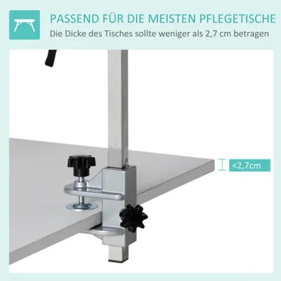 Zatte Fellpflege-Arm klappbar, Klemme, für mittelgroße Hunde Zatte Fellpflege-Arm klappbar, Klemme, für mittelgroße Hunde