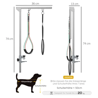 Zatte Fellpflege-Arm klappbar, Klemme, für mittelgroße Hunde Zatte Fellpflege-Arm klappbar, Klemme, für mittelgroße Hunde