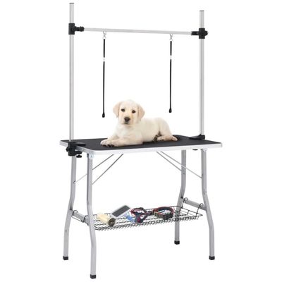 Zatte Table toilettage pliable réglable 90x60x76 cm, noir