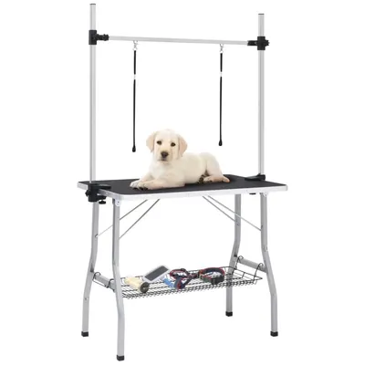 Zatte Table toilettage pliable réglable 90x60x76 cm, noir Zatte Table toilettage pliable réglable 90x60x76 cm, noir