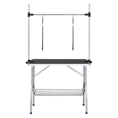 Zatte Table toilettage pliable réglable 90x60x76 cm, noir