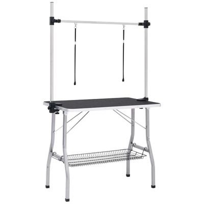 Zatte Table toilettage pliable réglable 90x60x76 cm, noir