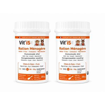Vit'i5 Orange – Complément Ration Ménagère Chien Chat 600g 2x250 g