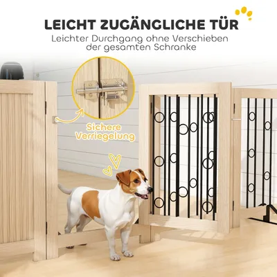 Zatte Barrière bébé animal 4 panneaux, MDF/acier, avec porte Zatte Barrière bébé animal 4 panneaux, MDF/acier, avec porte