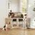 Zatte Barrière bébé animal 4 panneaux, MDF/acier, avec porte Zatte Barrière bébé animal 4 panneaux, MDF/acier, avec porte