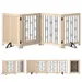 Zatte Haustiertor freistehend 4 Paneele, MDF/Stahl, mit Tür