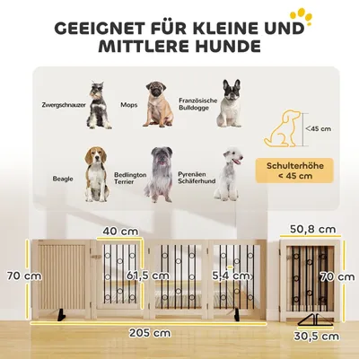 Zatte Barrière bébé animal 4 panneaux, MDF/acier, avec porte Zatte Barrière bébé animal 4 panneaux, MDF/acier, avec porte