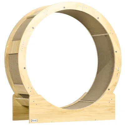 Zatte Roue chat 91 cm chêne, frein + griffoir